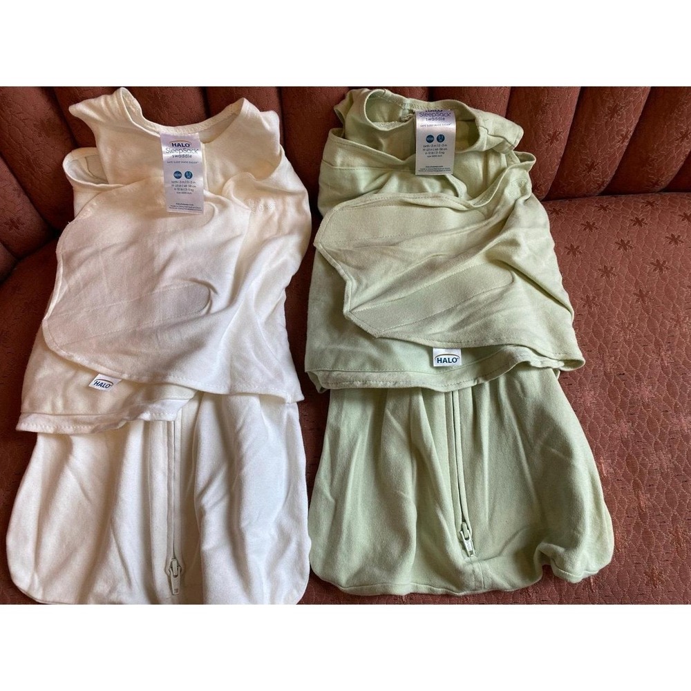 HALO SleepSack Swaddle Zipper Unisex 2 Lot New Born 0-3 mo